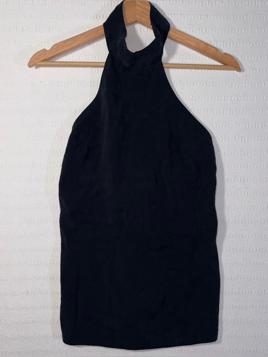 Zara Tops - Zara Womens Halter Neck Open Back Tank Top Size M Black Minimalist Capsule